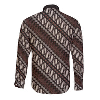 Yogyakarta Parang Batik Motifs Long Sleeve Button Shirt Indonesian Traditional Pattern LT01 - Polynesian Pride
