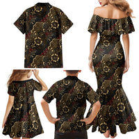 Batik Sekar Jagad Family Matching Mermaid Dress and Hawaiian Shirt Indonesian Traditional Pattern LT01 - Polynesian Pride