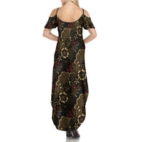 Batik Sekar Jagad Family Matching Summer Maxi Dress and Hawaiian Shirt Indonesian Traditional Pattern LT01 - Polynesian Pride