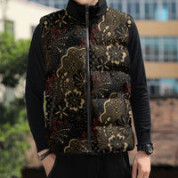 Batik Sekar Jagad Sleeveless Puffer Jacket Indonesian Traditional Pattern