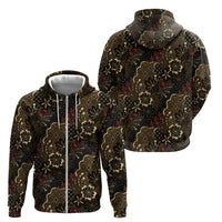 Batik Sekar Jagad Zip Hoodie Indonesian Traditional Pattern
