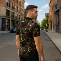 Batik Sekar Jagad Zipper Polo Shirt Indonesian Traditional Pattern LT01 - Polynesian Pride