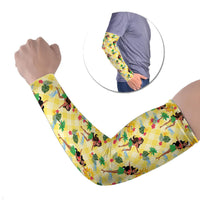 Hawaii Hula Girl Tropical Arm Sleeves Yellow Palaka