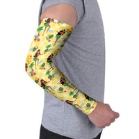 Hawaii Hula Girl Tropical Arm Sleeves Yellow Palaka