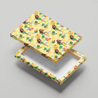 Hawaii Hula Girl Tropical Canvas Wall Art Yellow Palaka