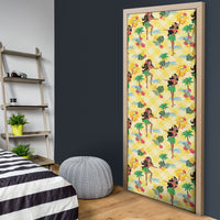 Hawaii Hula Girl Tropical Door Cover Yellow Palaka