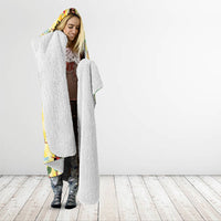 Hawaii Hula Girl Tropical Hooded Blanket Yellow Palaka