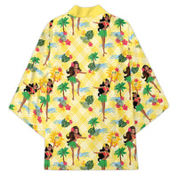 Hawaii Hula Girl Tropical Kimono Yellow Palaka