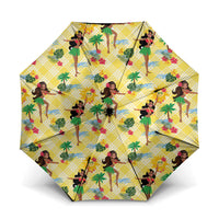 Hawaii Hula Girl Tropical Umbrella Yellow Palaka