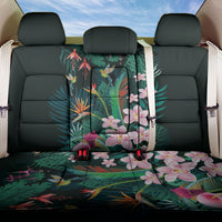 Hawaii Hummingbird Tropical Flowers Back Car Seat Cover Dark Green