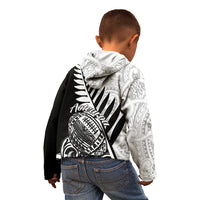 New Zealand Silver Fern Rugby Kid Hoodie Aotearoa Maori Black Version LT01 - Polynesian Pride