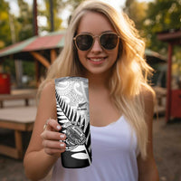 New Zealand Silver Fern Rugby Skinny Tumbler Aotearoa Maori Black Version