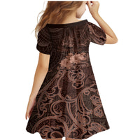 Bula Fiji Masi Family Matching Mermaid Dress and Hawaiian Shirt Fijian Tapa Vintage Dark Brown Version LT01 - Polynesian Pride