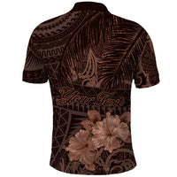Bula Fiji Masi Polo Shirt Fijian Tapa Vintage Dark Brown Version LT01 - Polynesian Pride