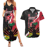 Personalised Ayiti Neg Marron Couples Matching Summer Maxi Dress and Hawaiian Shirt Dashiki Mix Polynesian Pattern
