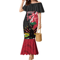 Personalised Ayiti Neg Marron Family Matching Mermaid Dress and Hawaiian Shirt Dashiki Mix Polynesian Pattern LT01 Mom's Dress Black - Polynesian Pride