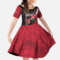 Personalised Ayiti Neg Marron Family Matching Off Shoulder Maxi Dress and Hawaiian Shirt Dashiki Mix Polynesian Pattern LT01 Daughter's Dress Black - Polynesian Pride