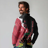 Personalised Ayiti Neg Marron Long Sleeve Polo Shirt Dashiki Mix Polynesian Pattern LT01 - Polynesian Pride