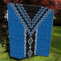 Blue Niho Taniwha Mix Poutama Quilt Unique Taniko Aotearoa LT01 - Polynesian Pride