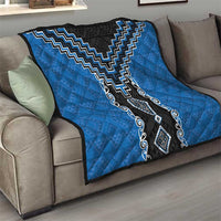 Blue Niho Taniwha Mix Poutama Quilt Unique Taniko Aotearoa LT01 - Polynesian Pride