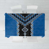 Blue Niho Taniwha Mix Poutama Tablecloth Unique Taniko Aotearoa LT01 Blue - Polynesian Pride