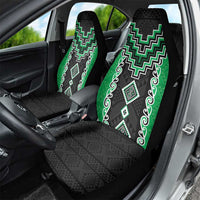 Green Niho Taniwha Mix Poutama Car Seat Cover Unique Taniko Aotearoa