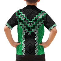 Green Niho Taniwha Mix Poutama Family Matching Puletasi and Hawaiian Shirt Unique Taniko Aotearoa LT01 - Polynesian Pride