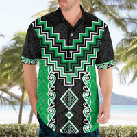 Green Niho Taniwha Mix Poutama Hawaiian Shirt Unique Taniko Aotearoa