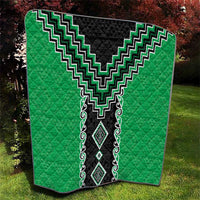 Green Niho Taniwha Mix Poutama Quilt Unique Taniko Aotearoa LT01 - Polynesian Pride