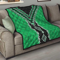 Green Niho Taniwha Mix Poutama Quilt Unique Taniko Aotearoa LT01 - Polynesian Pride