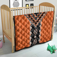 Orange Niho Taniwha Mix Poutama Quilt Unique Taniko Aotearoa LT01 - Polynesian Pride