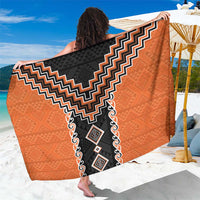 Orange Niho Taniwha Mix Poutama Sarong Unique Taniko Aotearoa