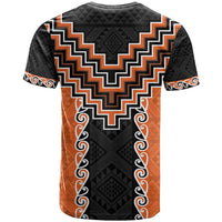 Orange Niho Taniwha Mix Poutama T Shirt Unique Taniko Aotearoa LT01 - Polynesian Pride