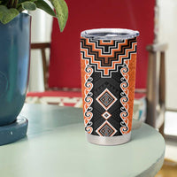 Orange Niho Taniwha Mix Poutama Tumbler Cup Unique Taniko Aotearoa LT01 - Polynesian Pride