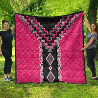 Pink Niho Taniwha Mix Poutama Quilt Unique Taniko Aotearoa LT01 - Polynesian Pride