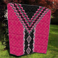 Pink Niho Taniwha Mix Poutama Quilt Unique Taniko Aotearoa LT01 - Polynesian Pride
