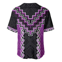 Purple Niho Taniwha Mix Poutama Baseball Jersey Unique Taniko Aotearoa LT01 - Polynesian Pride