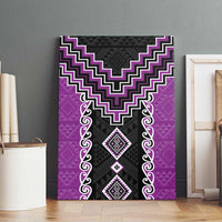 Purple Niho Taniwha Mix Poutama Canvas Wall Art Unique Taniko Aotearoa LT01 - Polynesian Pride