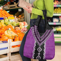 Purple Niho Taniwha Mix Poutama Grocery Bag Unique Taniko Aotearoa LT01 - Polynesian Pride