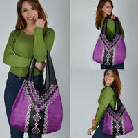 Purple Niho Taniwha Mix Poutama Grocery Bag Unique Taniko Aotearoa LT01 - Polynesian Pride