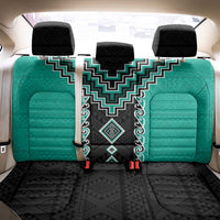 Teal Niho Taniwha Mix Poutama Back Car Seat Cover Unique Taniko Aotearoa