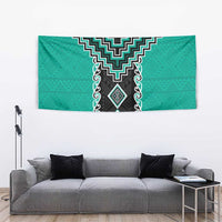 Teal Niho Taniwha Mix Poutama Tapestry Unique Taniko Aotearoa