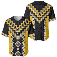 Yellow Niho Taniwha Mix Poutama Baseball Jersey Unique Taniko Aotearoa LT01 - Polynesian Pride