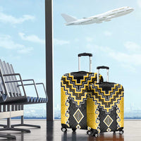 Yellow Niho Taniwha Mix Poutama Luggage Cover Unique Taniko Aotearoa LT01 - Polynesian Pride