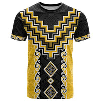 Yellow Niho Taniwha Mix Poutama T Shirt Unique Taniko Aotearoa LT01 Yellow - Polynesian Pride