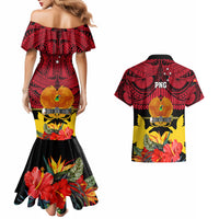 Papua New Guinea Couples Matching Mermaid Dress and Hawaiian Shirt Bird Of Paradise Mix Polynesian Pattern LT01 - Polynesian Pride