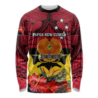 Papua New Guinea Long Sleeve Shirt Bird Of Paradise Mix Polynesian Pattern LT01