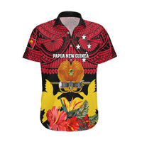 Personalised Papua New Guinea Hawaiian Shirt Bird Of Paradise Mix Polynesian Pattern LT01 Red - Polynesian Pride