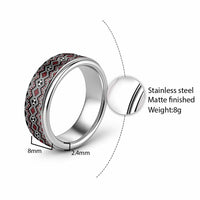 Aotearoa Red Taniko Pattern Special Classic Ring - Polynesian Pride