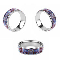 Purple Pastel Paua Shell Pattern Unique Classic Ring LT01 - Polynesian Pride